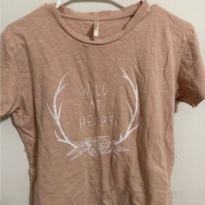 Wild at Heart Women's Short Sleeve Tee - Light Brown